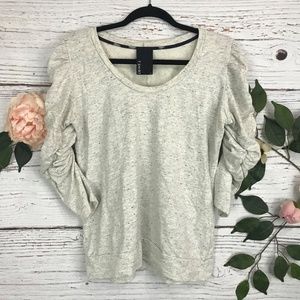 Anthropologie Tops - Dolan Size Medium Heather Gray Pleated Sleeve Top Anthropologie Tops - Dolan Size Medium Heather Gray Pleated Sleeve Top